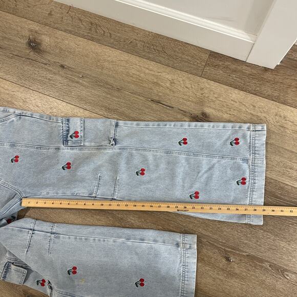 Embroidered Light Blue Boyfriend Jeans - Picture 6 of 14